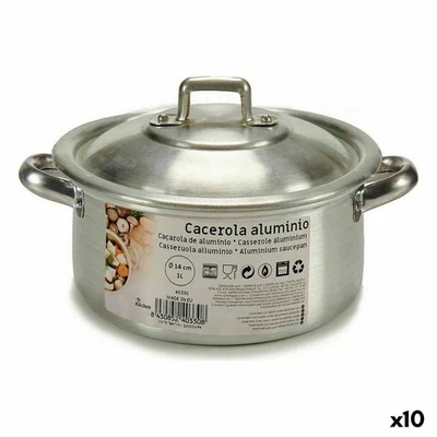 Casseruola con coperchio Kinvara Argentato Ø 14 cm 1 L 20,5 x 7 x 14 cm 20,5  - Immagine 1 di 2