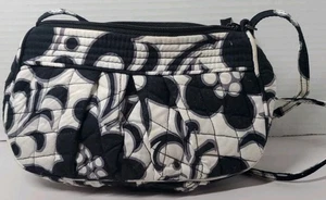 Vera Bradley Purse Hand Bag Black & White Cloth Pockets Shoulder Strap - Picture 1 of 6