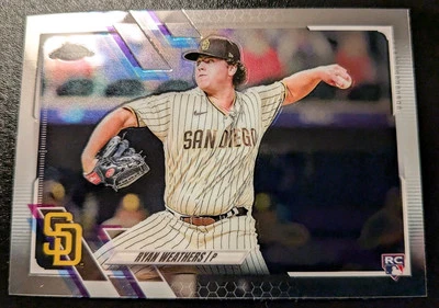 2021 Topps Chrome Baseball Ryan Weathers Rookie #97 San Diego Padres - Image 1 of 4