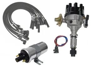 MGB V8 Distributor Electronic ignition Black HT Leads & Lucas Coil UK Stock - Picture 1 of 6