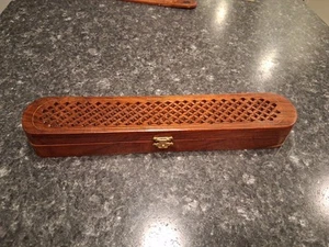 Holz Räuchergefäß Box aufklappbar "Sarg" Stil 12"x2"x1,5" - Bild 1 von 9