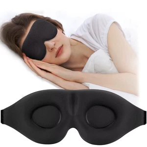 Maschera Sonno per Dormiente Laterale, Completa Maschera Occhi Dormire Blocco Luce 3D - Foto 1 di 8