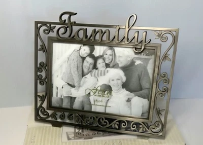 Vintage Fetco Home Decor Family Pewter Picture Frame Photo Metal Frames  - Image 1 of 4