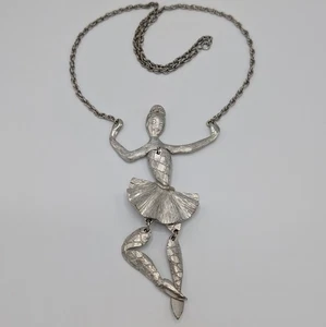 Polcini Articulated Dancing Ballerina Necklace Menichetti 1970s As Is Unsigned - Picture 1 of 24