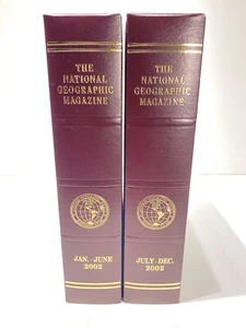 2002 National Geographic Magazine Faux Leather Empty Slipcases - Imagen 1 de 5