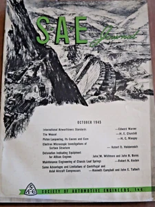 Society of Automotive Engineers SAE Journal October 1945 Magazine - Picture 1 of 3