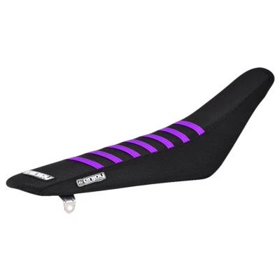 2015-2021 Yamaha YZ 125/250 Seat Cover By Enjoy MFG ALL BLACK PURPLE RIBS #67 - Image 1 of 4