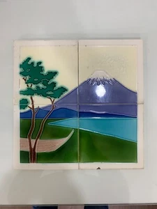 Japan Tile Rare Antique Vintage Collectible Furniture Backsplash 6x6 Inch 4 Pcs - Picture 1 of 7