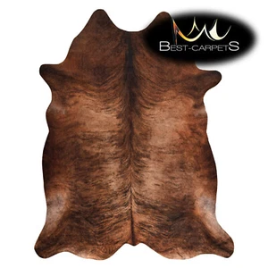 AMAZING artifical Cowhide Rug Animal Cow printed brown Large size best Carpet - Picture 1 of 6