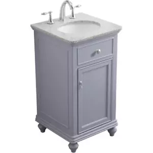 Elegant Decor Otto 19" Single Granite Top Bathroom Vanity in Light Gray - Picture 1 of 18