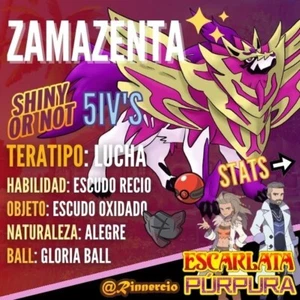 Zamazenta "Shiny or not" 5Ivs Pokemon Escarlata y Púrpura 🍇🍊✨ - Picture 1 of 3