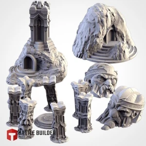 Dwarf Village Statues Lord of the Rings | 28mm Terrain Scenery | Txarli BBT - Picture 1 of 24