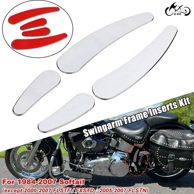 Chrome Frame Insert For Harley Softail 1984-2007 Heritage Springer Fat Boy FLSTF - Image 1 of 4