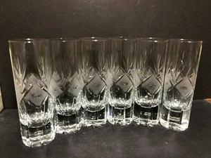 ¡JUEGO DE 6 VASOS DE BEBER BURBUJA CONTROLADOS CILINDRO CRISTAL CORTADO A MANO DE ALTA CALIDAD! - Imagen 1 de 12