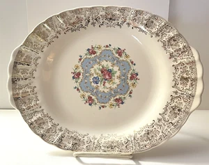 Limoges Lyric 12" Oval Serving Platter ~ 1 KS 384 X WARRANTED 33 K GOLD b - Picture 1 of 6