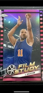 Jalen Brunson Pink Refractor Film Study 2023-24 Topps Chrome Basketball FS-16 - Picture 1 of 2