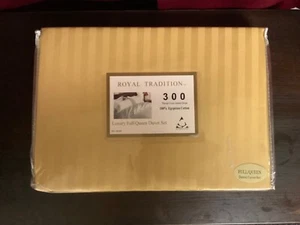 Gold 3 Piece Duvet Cover Set Queen/Full | 300 Thread Count 100% Egyptian Cotton - Picture 1 of 2