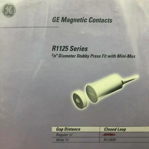 GE Security R1125-N Mini-Max Stubby Press Fit Magnetic Contact 3/8" Dia 1/2" Gap - Picture 1 of 4