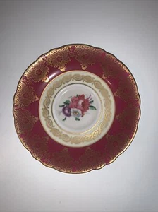Vintage Paragon Floating Rose Saucer Plate Magenta Gold Floating A72 RARE! - Picture 1 of 12
