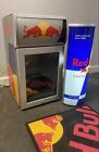 Red Bull Mini Fridge Tested & Working Needs Lights Replaced Mat & Wall Hang Incl