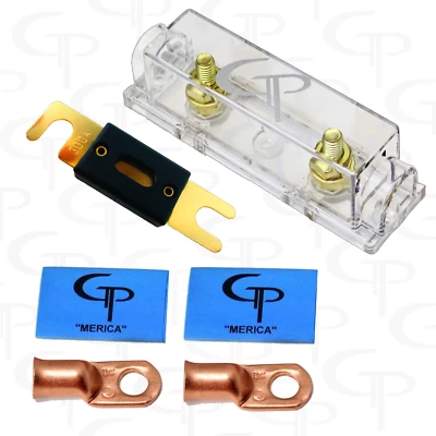 ANL Fuse block 450 amp FUSE w/ (2) 1/0 AWG Lugs and heat shrink GP Car Audio B - Image 1 of 2