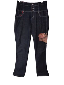 Pantalones de mezclilla JAZZIE adornados para mujer RetroDeco elásticos con corte de bota oscuro talla 11/12 - Imagen 1 de 7