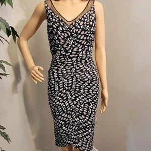 Adrianna Papell Lagenlook schwarz & grau Party Cocktail Bleistiftkleid Damengröße 4 - Bild 1 von 17