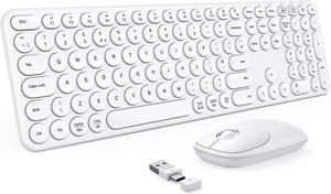 seenda retro Wireless Keyboard and Mouse Set, 2.4GHz Wireless with USB- - Picture 1 of 7