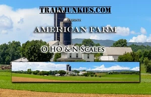 Train Junkies American Farm Model Railroad Backdrop - Picture 1 of 6