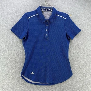 Adidas Golf Womens Polo XS X-Small Blue Polka Dot Camisa Slim Fit Short Sleeve - Picture 1 of 10