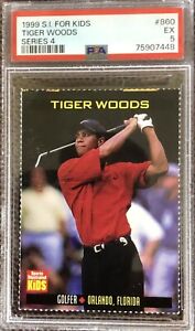 TIGER WOODS 1999 SPORTS ILLUSTRATED FOR KIDS SERIES 4 RC #860 PSA 5 EXCELLENT