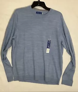 Mens Apt 9 Blue Heather Merino Blend Crew neck Sweater XL - Picture 1 of 13