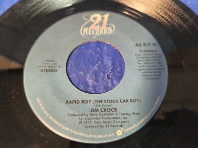 JIM CROCE - WORKIN' AT THE CAR WASH BLUES  / RAPID ROY -  7" VINYL 45 RPM - Image 1 of 3