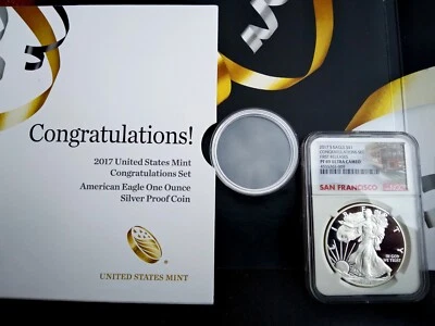 2017-S Congratulations Proof Set with NGC PR69UC First Releases Silver Eagle. - Image 1 of 2