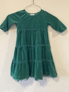 Hanna Andersson dress 100 Green Velvet/velour - Picture 1 of 3
