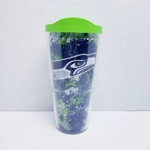 TERVIS NFL SEATTLE SEAHAWKS 24oz GRAFITTI TRAVEL TUMBLER/CUP w/LID Cover