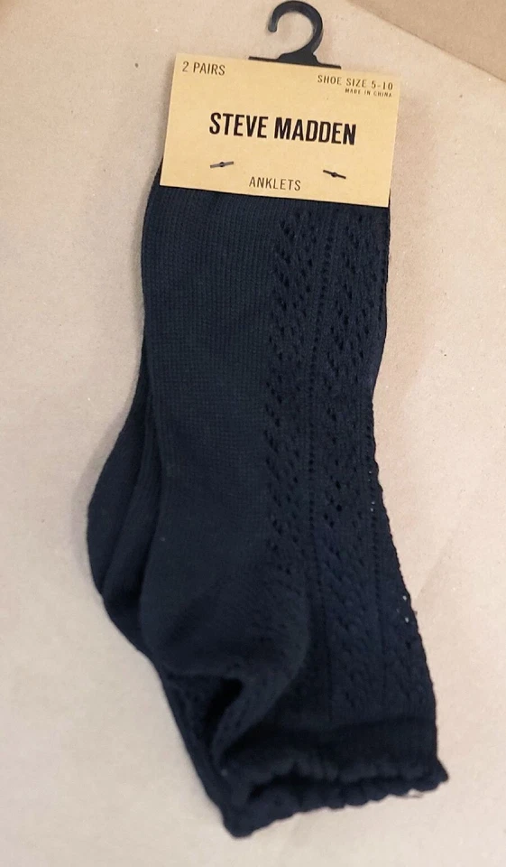 Mujer Steve Madden Talla 5-10 Calcetines Tobillo 2 Pares Foto 1 de 1