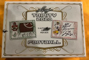 2020 Leaf Trinity Football Factory Sealed Hobby Box - 5 Autograph Cards/Box - Picture 1 of 7