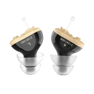 Mini Black Invisible Digital Hearing Aids CIC Sound Voice Amplifier Enhance - Picture 1 of 19