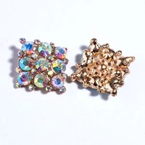 15PCS 20MM Fashion Silver Artificial Crystal Metal Crown AB Color Plating - Picture 1 of 3