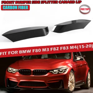 2pcs Carbon Fiber Front Bumper Side Splitter Canard Lip For BMW M3 F80 F82 F83 - Picture 1 of 10