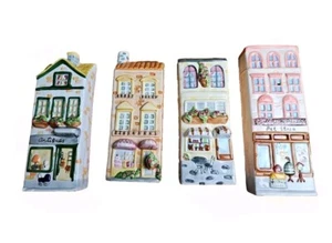 Ceramic Wall Decor Bella Casa GANZ Set 4 Antiques, Chocolates, Coffee, Pet Shop - Picture 1 of 7