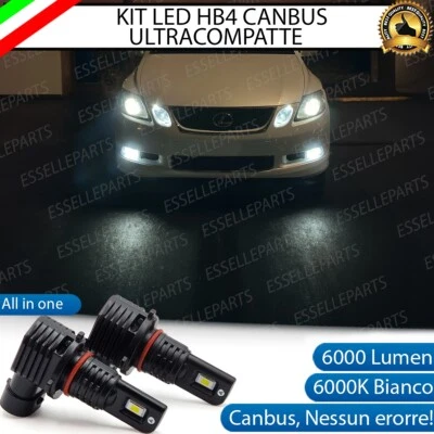 KIT FULL LED HB4 FENDINEBBIA PER LEXUS GS MK3 III 6000K BIANCO 6000 LUMEN CANBUS - Immagine 1 di 4