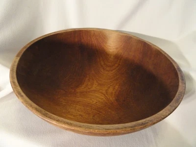 Cuenco de masa grande de una pieza sólido de 17" bonita pátina SIN grietas de arce?? Tiene llanta Foto 1 de 4