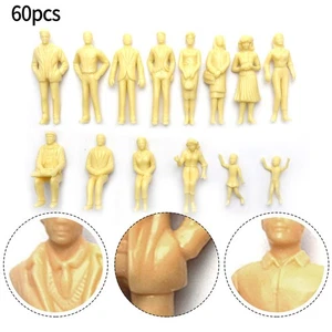 60* Modellfiguren 1:87 unbemalt H0 Figuren stehende Personen HO Zubehörpaket - Bild 1 von 19