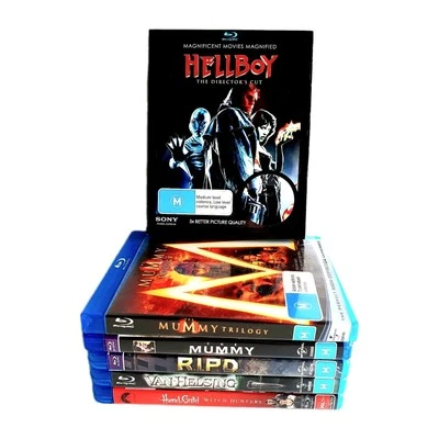 Hellboy 8 x Bluray Gift Bundle Scifi, Mummy Trilogy RIPD Witch Hunters Region B - image 1 of 4
