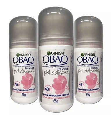 Garnier OBAO DELICATE SKIN Deodorant Antiperspirant Roll-Ons 48H Delicada 3-Pack - Image 1 of 4
