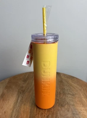 DUNKIN' 2024 - 27oz. ORANGE Rainbow Silicone Sipper with Straw NWT - Image 1 of 4