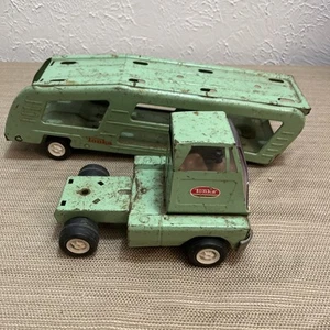 Transportador de coche de juguete de metal de acero prensado Tonka verde de colección - Imagen 1 de 12