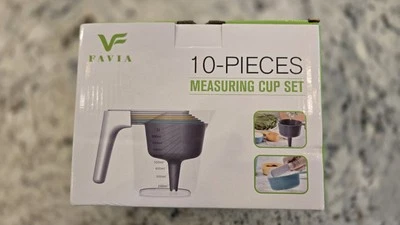 Favia 10 Piece Measuring Cup and Measuring Spoon Set, Stackable, Multicolor, New - Image 1 of 2